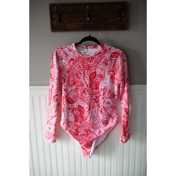 Mara Hoffman Reese Rash Guard One Piece Swimsuit Small NEW - Picture 2 of 4